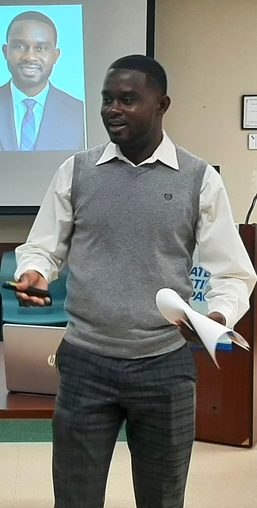 Greg Francois, ODED, speaking about supporting education in Haiti