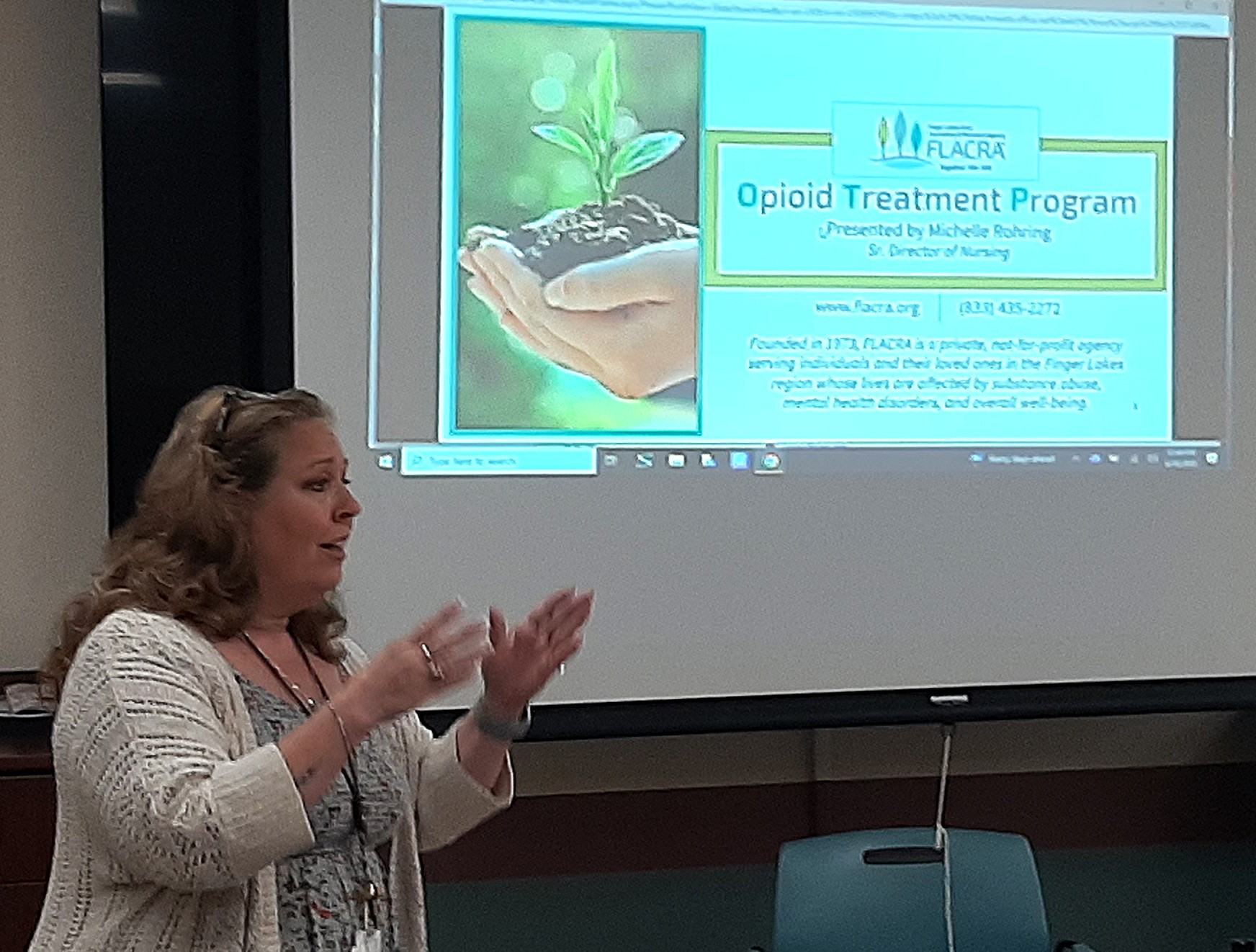 Michelle Rohring presents on FLACRA's opioid treatment program